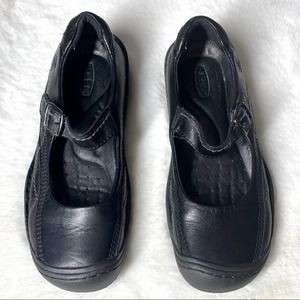 Keen Black Leather Mary Jane Shoes